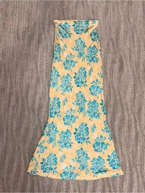 VTG Morgan De Toi Floral Maxi Skirt/Dress Boho Fairy Y2K Yellow/Blue Women’s S